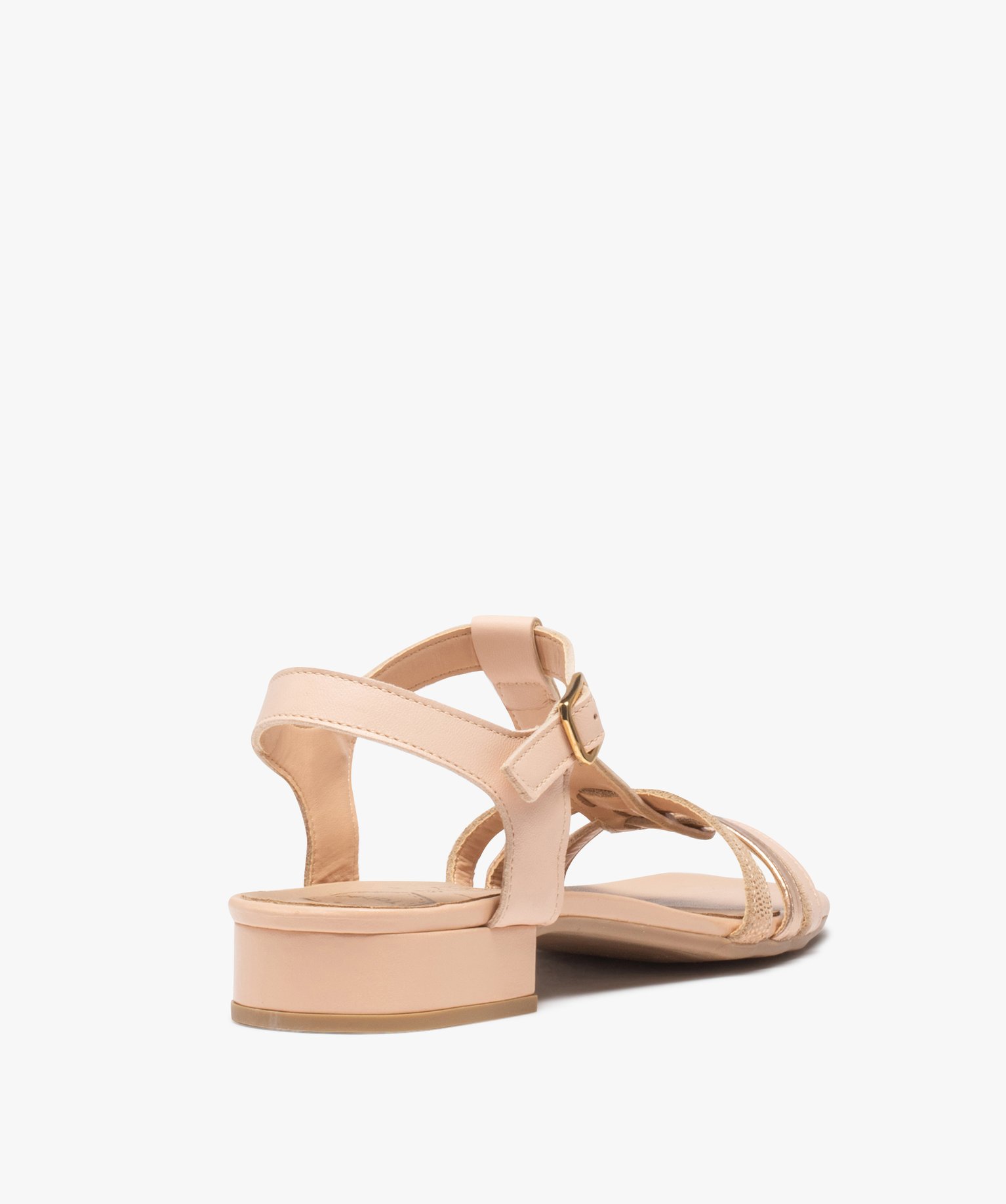 Sandales femme à petit talon carré et à fines lanières e... rose | GEMO