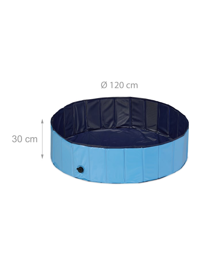 relaxdays Hundepool in Blau - (H)30 x Ø 120 cm günstig kaufen onesize