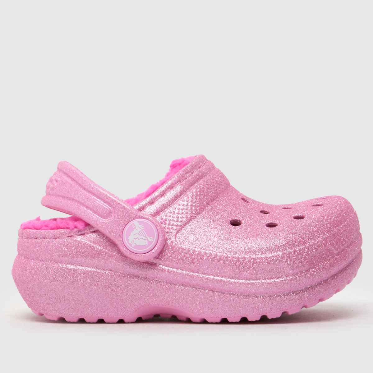 Crocs rózsaszín klasszikus bélelt csillámos klumpa lányoknak kisgyermek szandál
