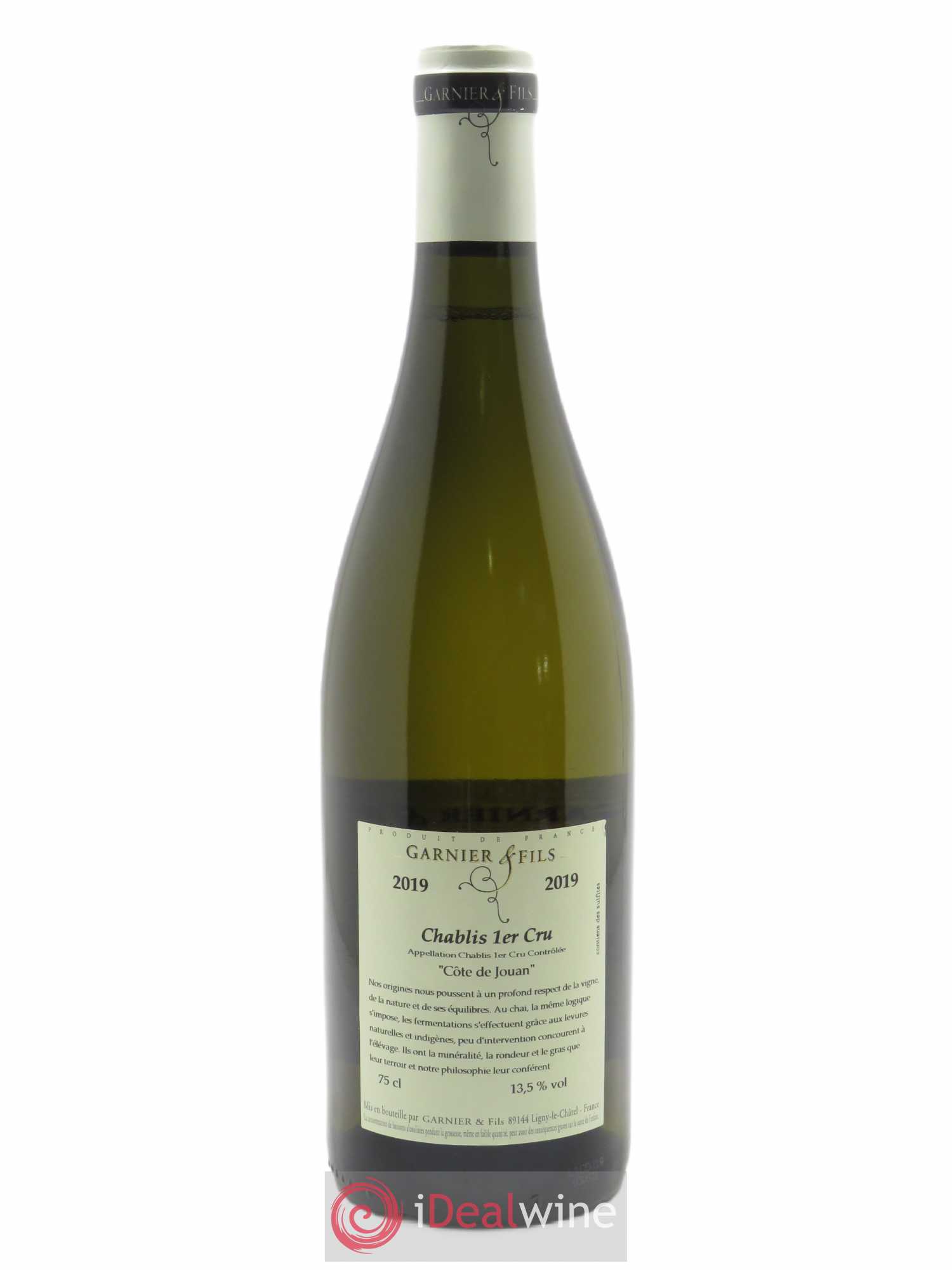 Chablis 1er Cru Côte de Jouan Garnier & Fils  2019 - Lot de 1 Bouteille