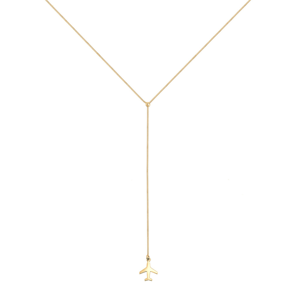 Elli Elli Collier Femme  Y Look Pendentif Avion - (925/1000) Argent collier