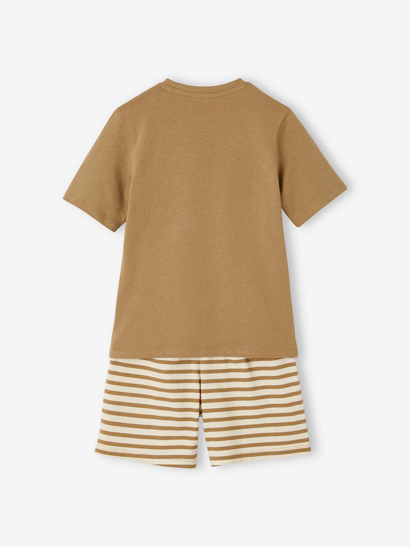 Vertbaudet 2er-Pack kurze Jungen Schlafanzüge mit Tigern Oeko-Tex - khaki
