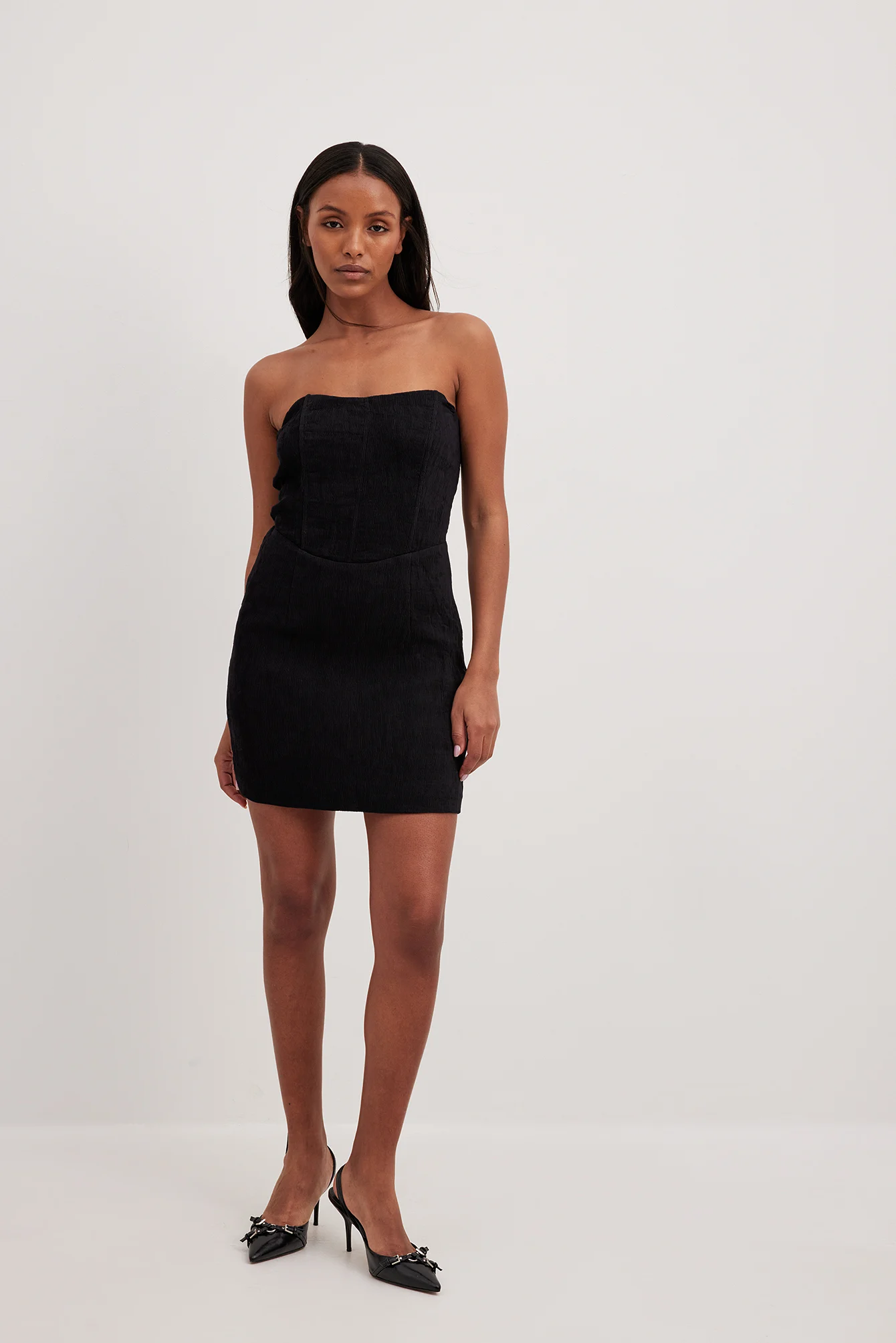 Strukturiertes Bandeau-Minikleid