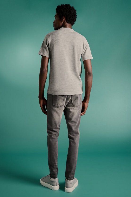 Jacquard Poloshirt mit Reißverschluss