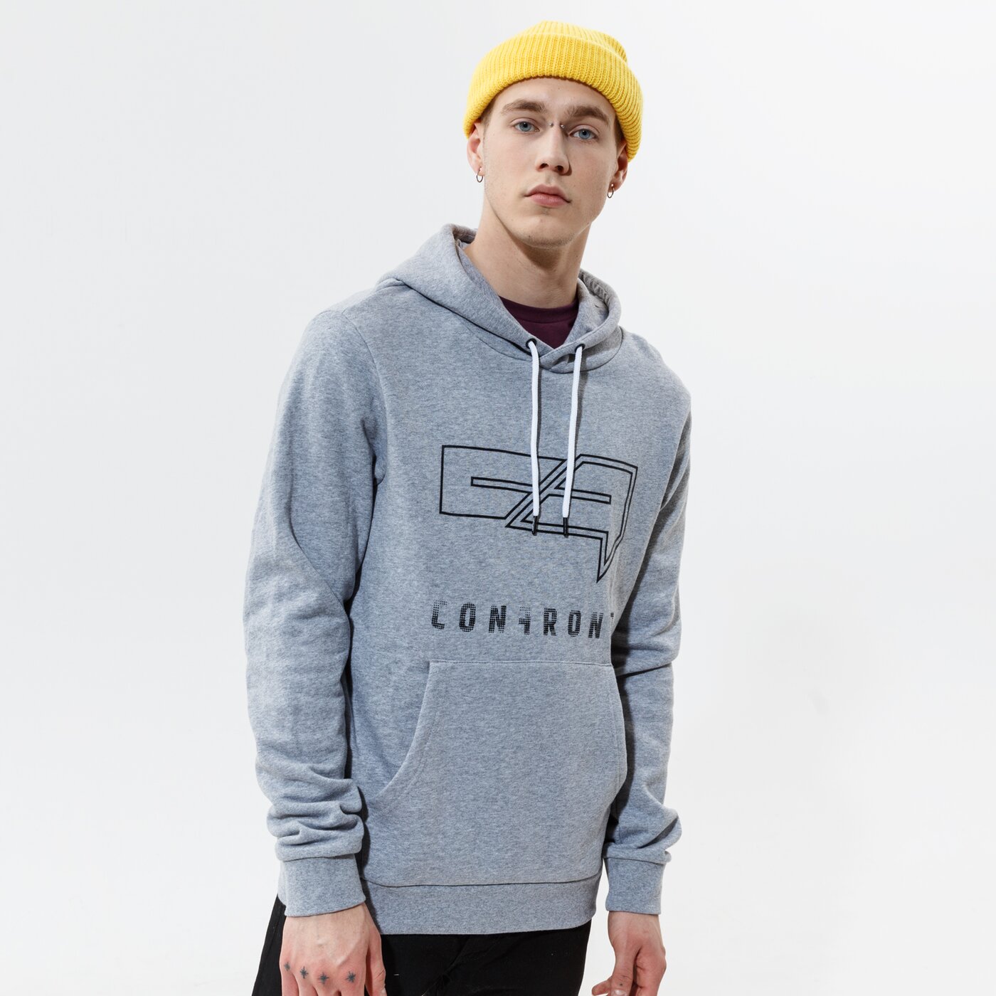 CONFRONT HOODIE LOGO HOODY GREY Grau