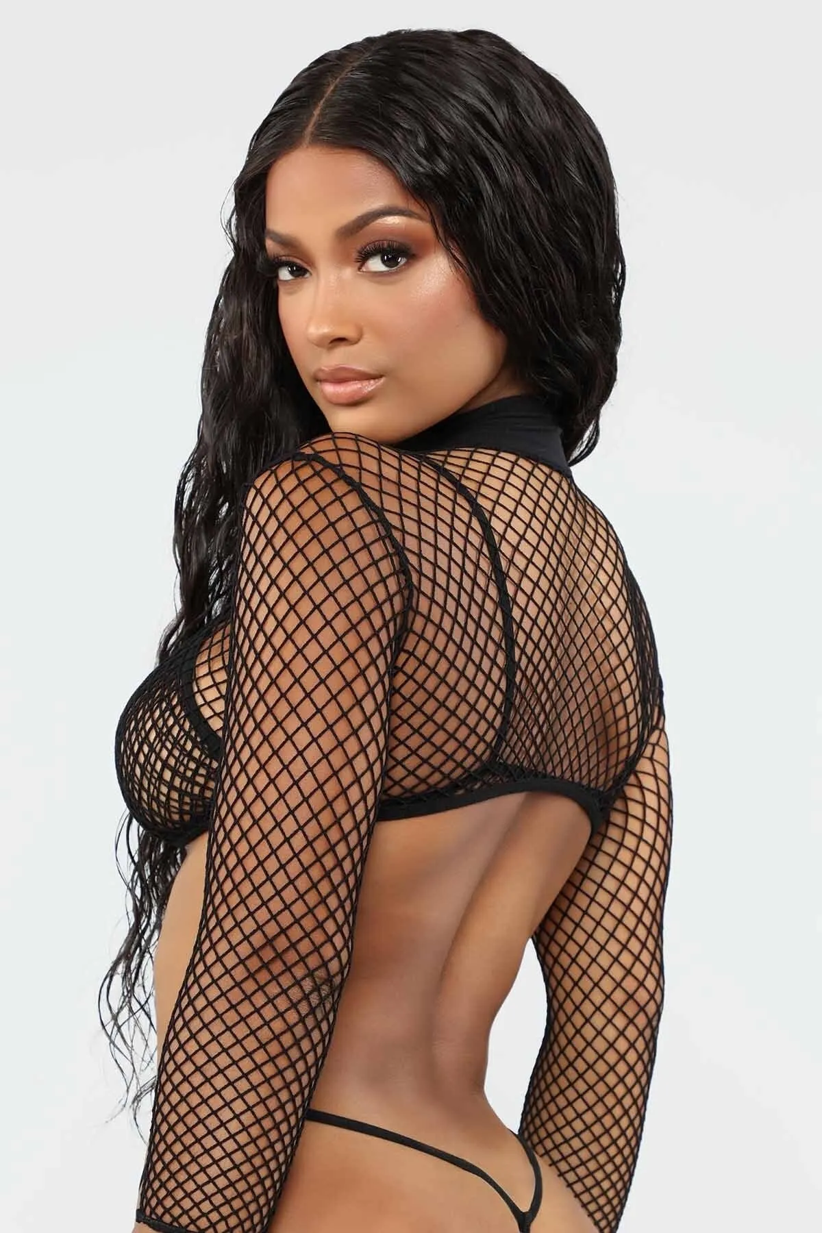 Merry See  Spezielle Produktion, Premium-Qualität, sexy, elegant, stilvoll, Fantasy-Bustier, Netz-BH, Höschen-Set, Schwarz