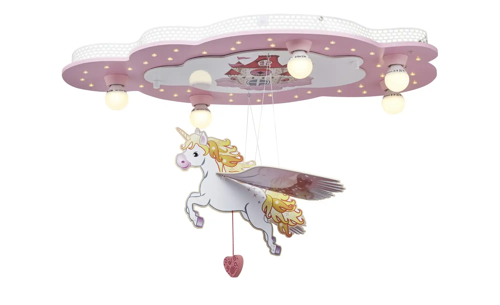 Deckenleuchte, rosa 5-flammig Einhorn