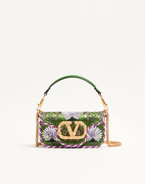 Bolsa de ombro pequena Valentino Garavani Locò bordada com logotipo de joia