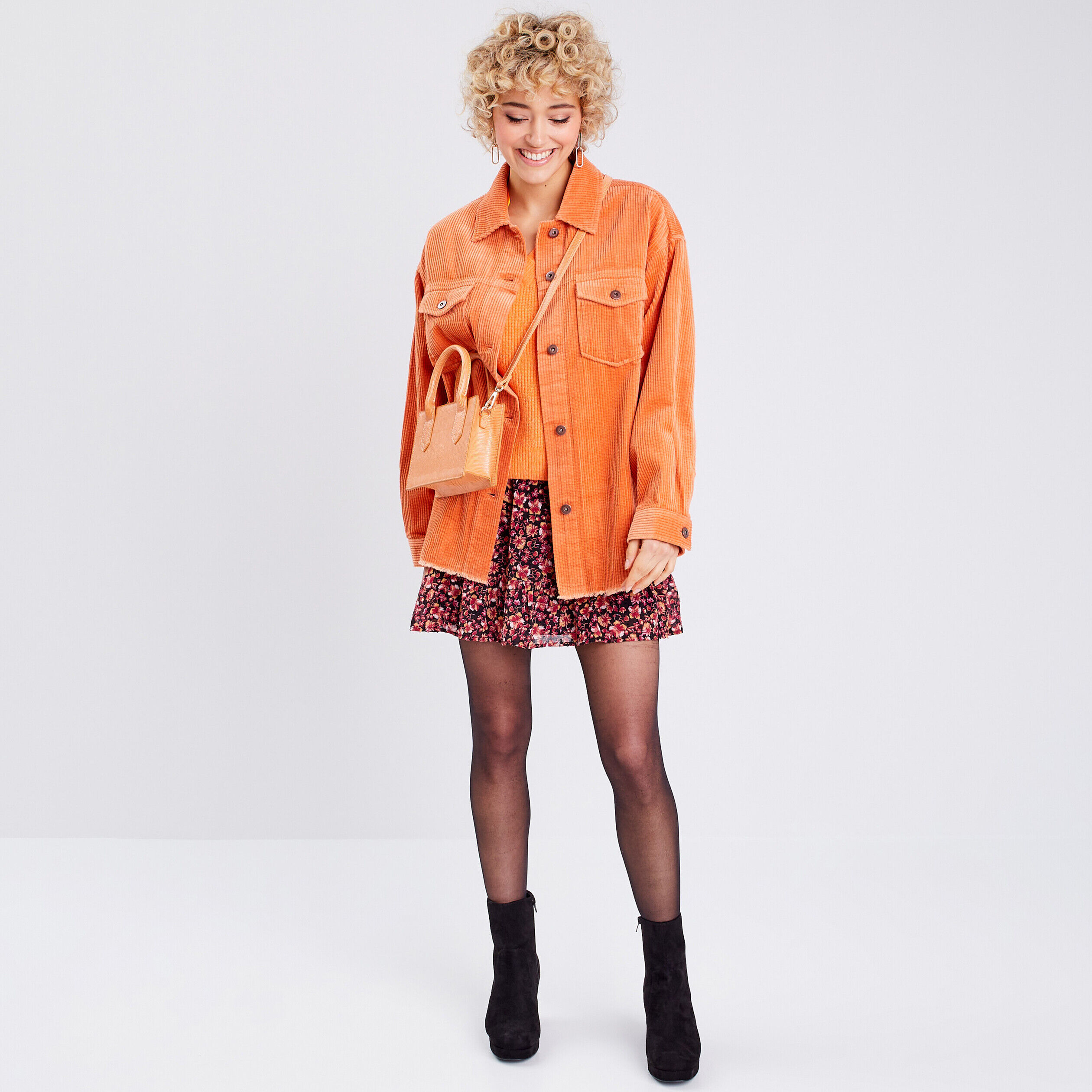 Surchemise manches longues orange femme | Cache Cache
