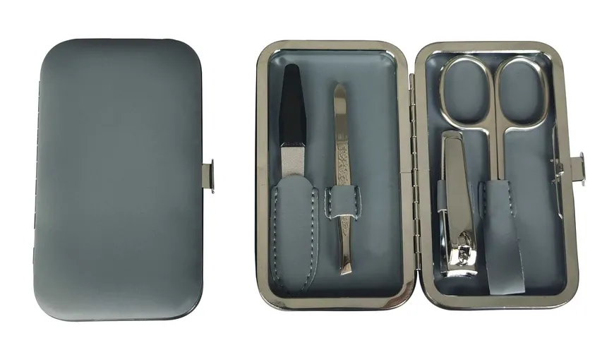 InCase Rahmenmaniküre Etui, 4-teilig, Grau Grau
