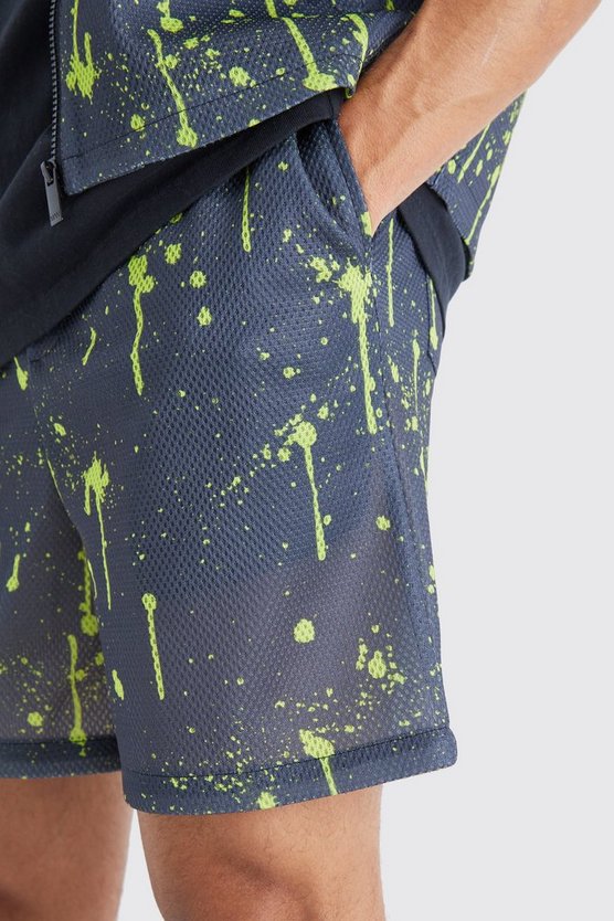 Mesh-Shorts mit elastischem Bund