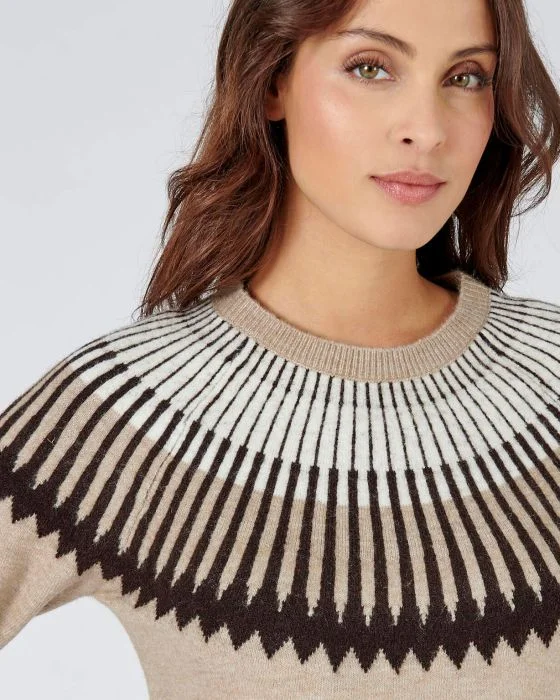 Pull maille jacquard ethnique