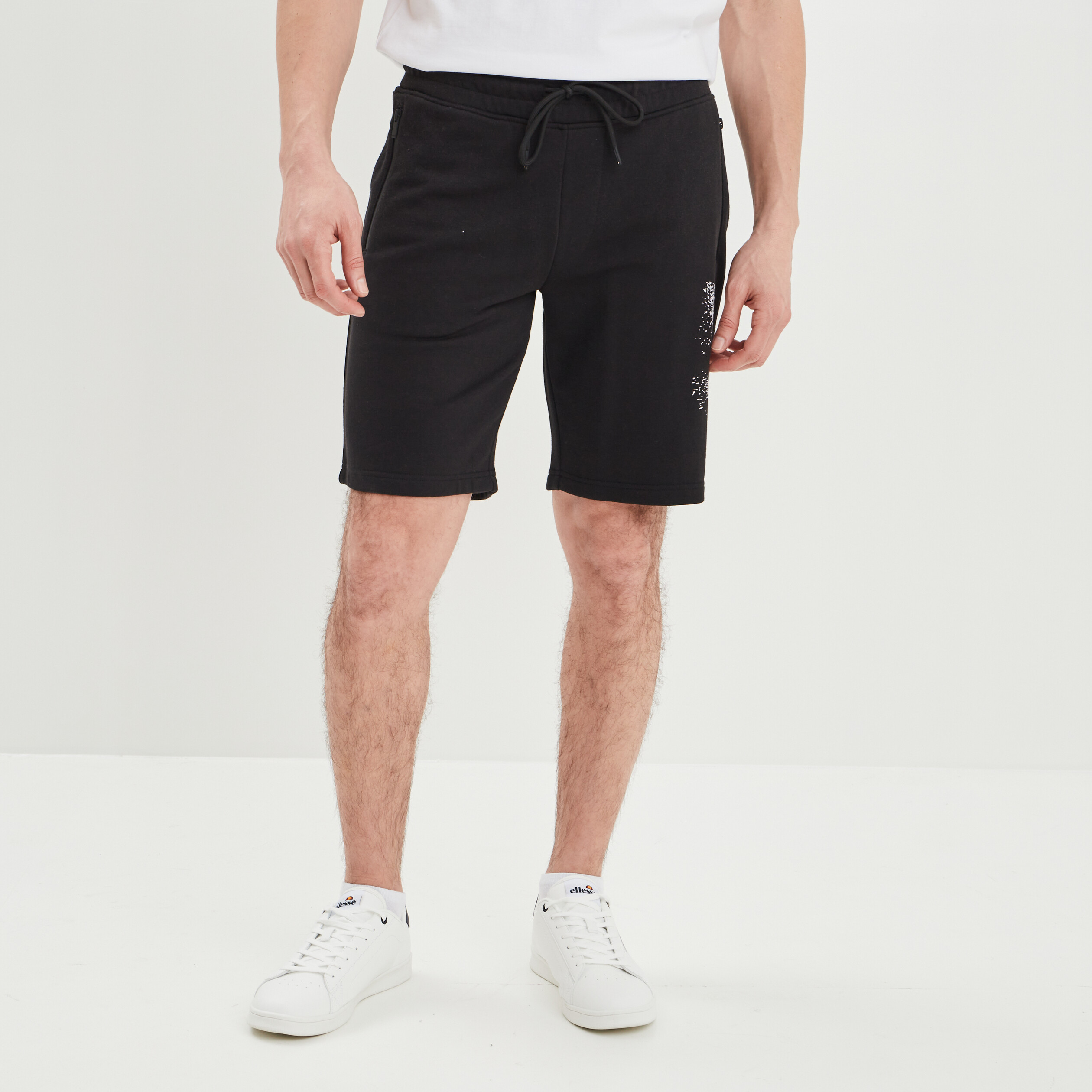 Jogging-Short droit avec poches noir homme | La Halle