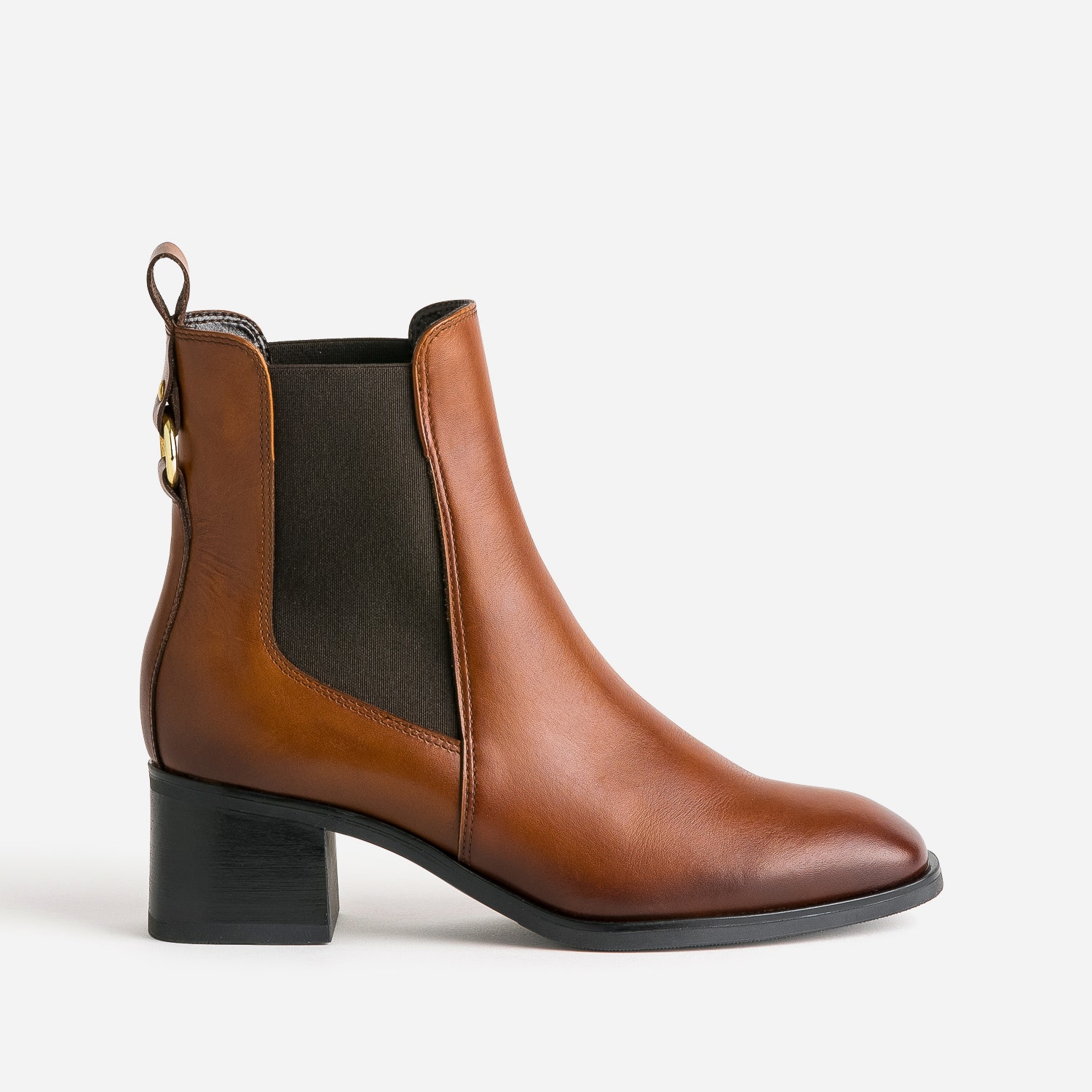 Chelsea boots camel en cuir