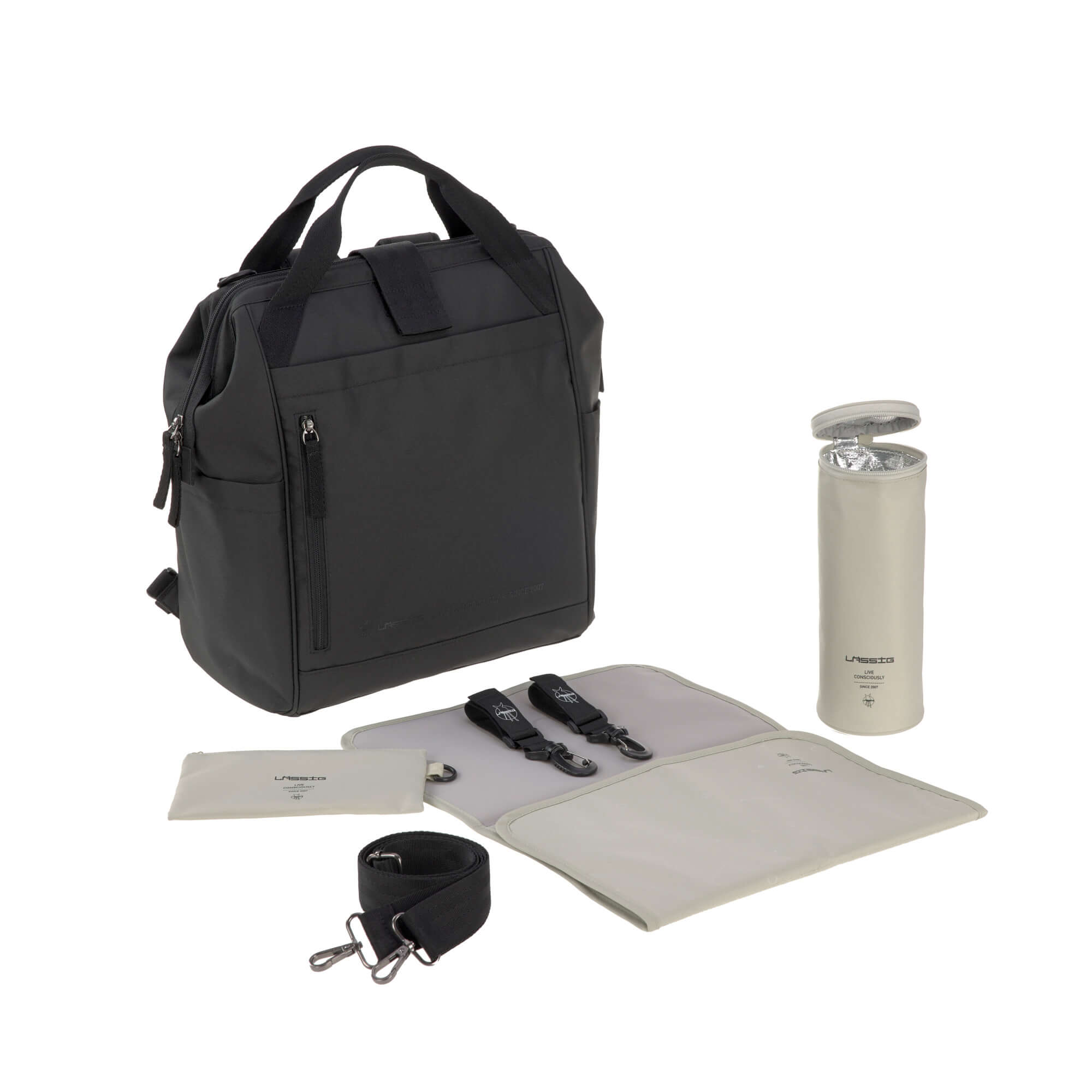 Wickelrucksack Goldie Up Green Label - Schwarz