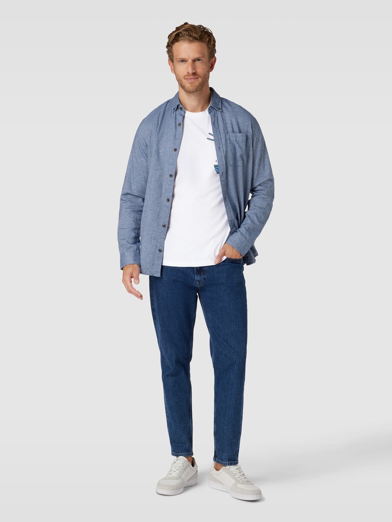 T-Shirt mit Statement-Print Modell 'JAAMES' in weiß
