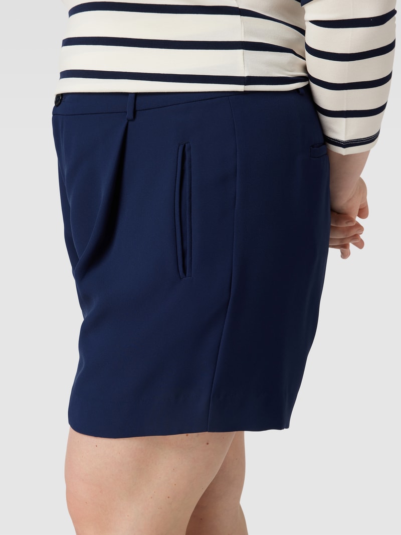 PLUS SIZE Shorts mit seitlichen Eingrifftaschen Modell 'VADIENNE' in dunkelblau