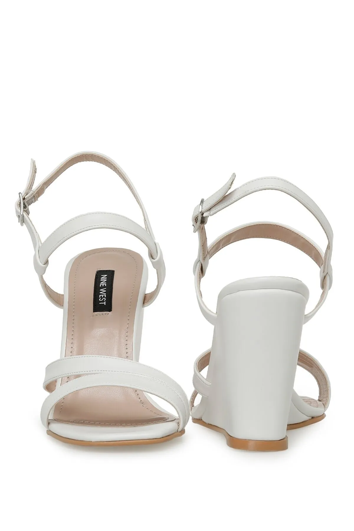 Nine West  MOEX 3FX Weiße Damen-Sandalen mit Keilabsatz