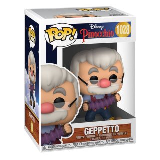 Pinocchio 80th Anniversary POP! Disney Vinyl Figur Geppetto W/Accrdion 9 cm *Mängelexemplar*