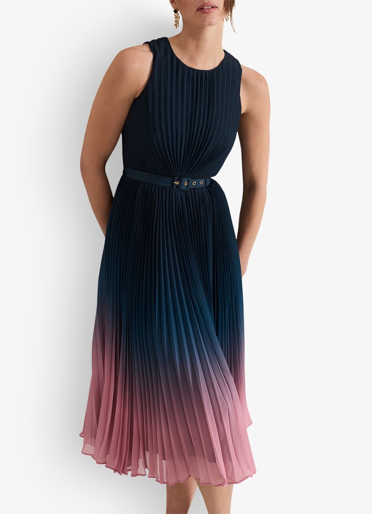 Phase Eight Petite Simara Midikleid mit Falten und Gürtel