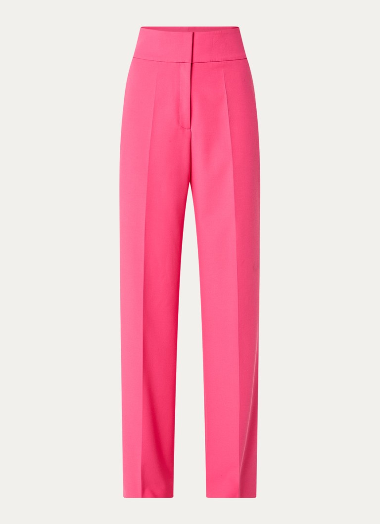 Pantaloni Himia cu talie înaltă, cu croi larg și buzunare laterale de la HUGO BOSS