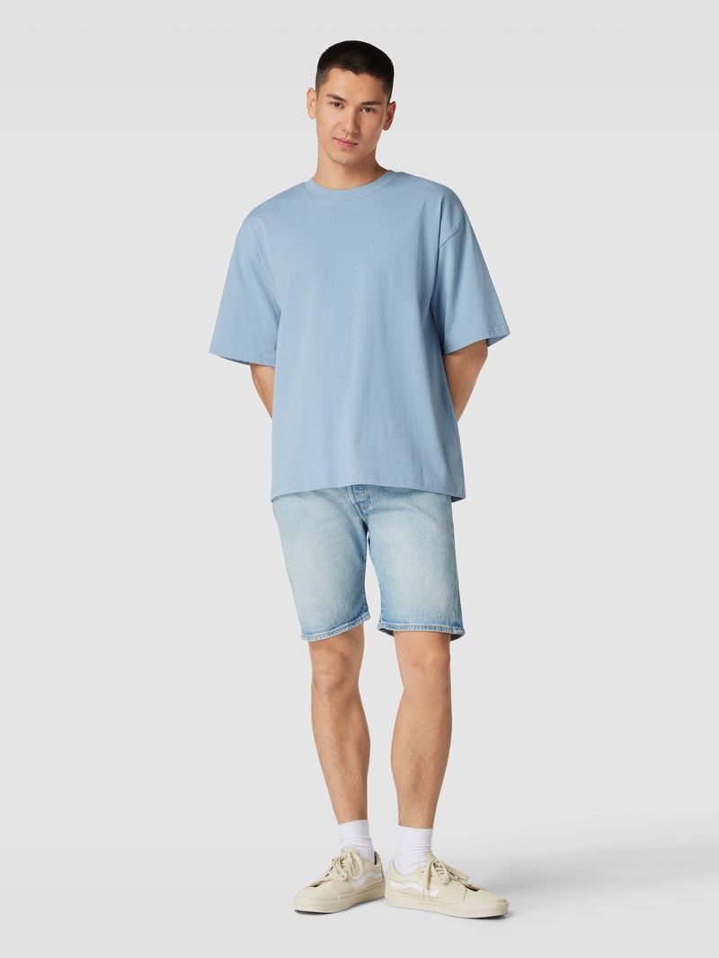 Jeansshorts mit Label-Details Modell 'HEMMED' in hellblau
