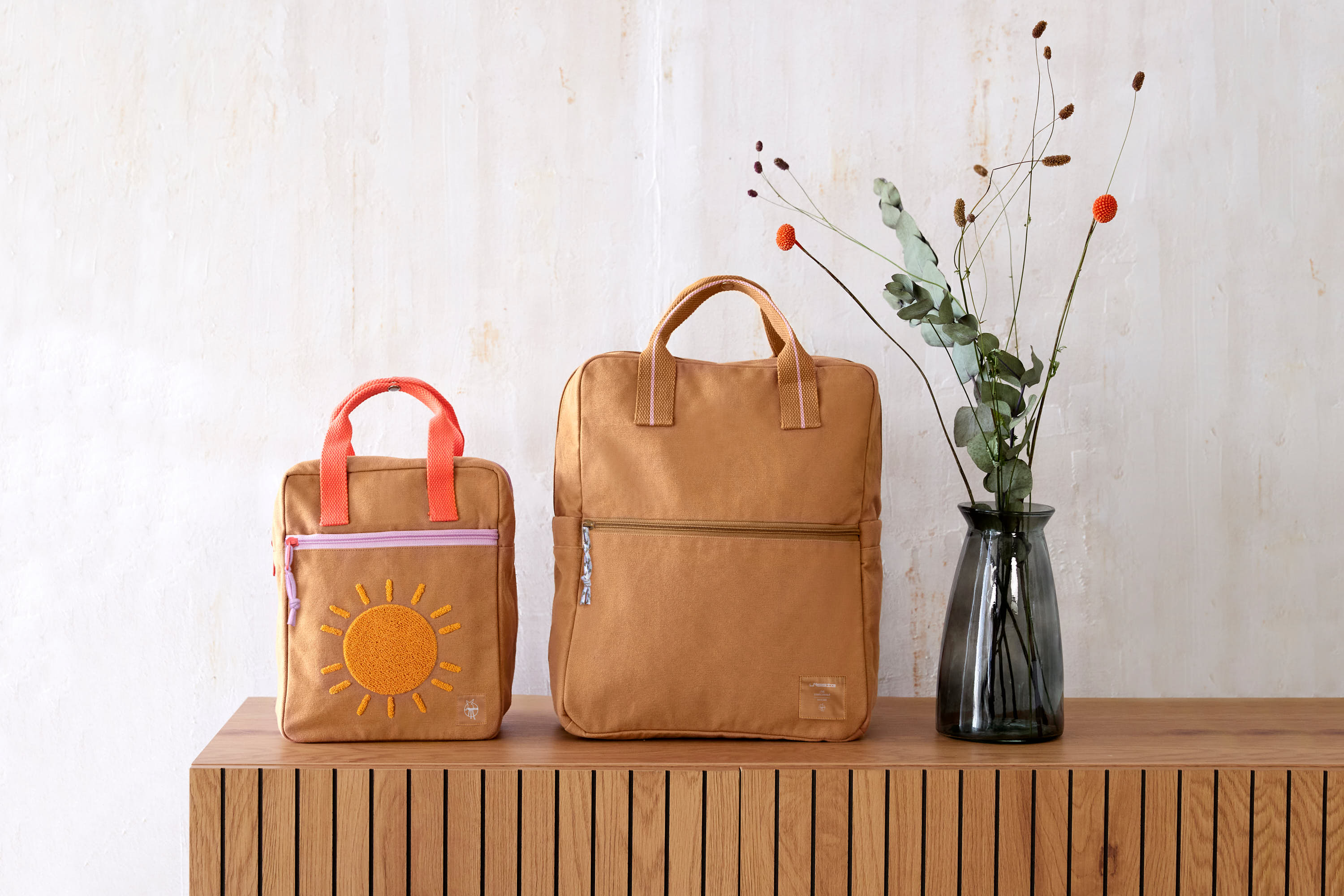 Kindergartenrucksack Square Little One & Me - Small, Karamell