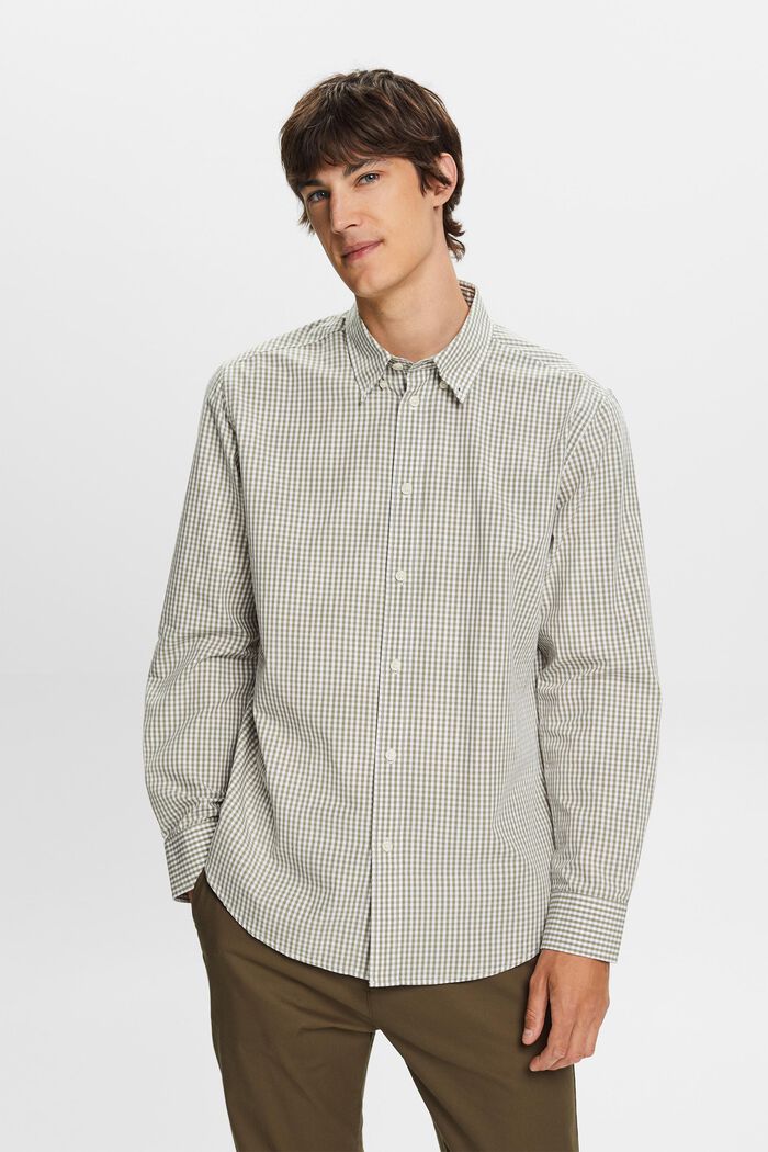 Button-Down-Hemd mit Vichy-Muster, 100% Baumwolle