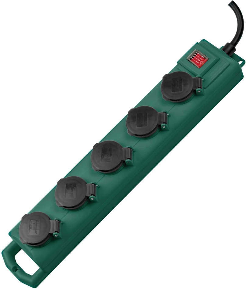 Brennenstuhl 1159910215 Super-Solid SL 554 DE IP54 Hagekontakt 5-veis 5m H07RN-F 3G1.5