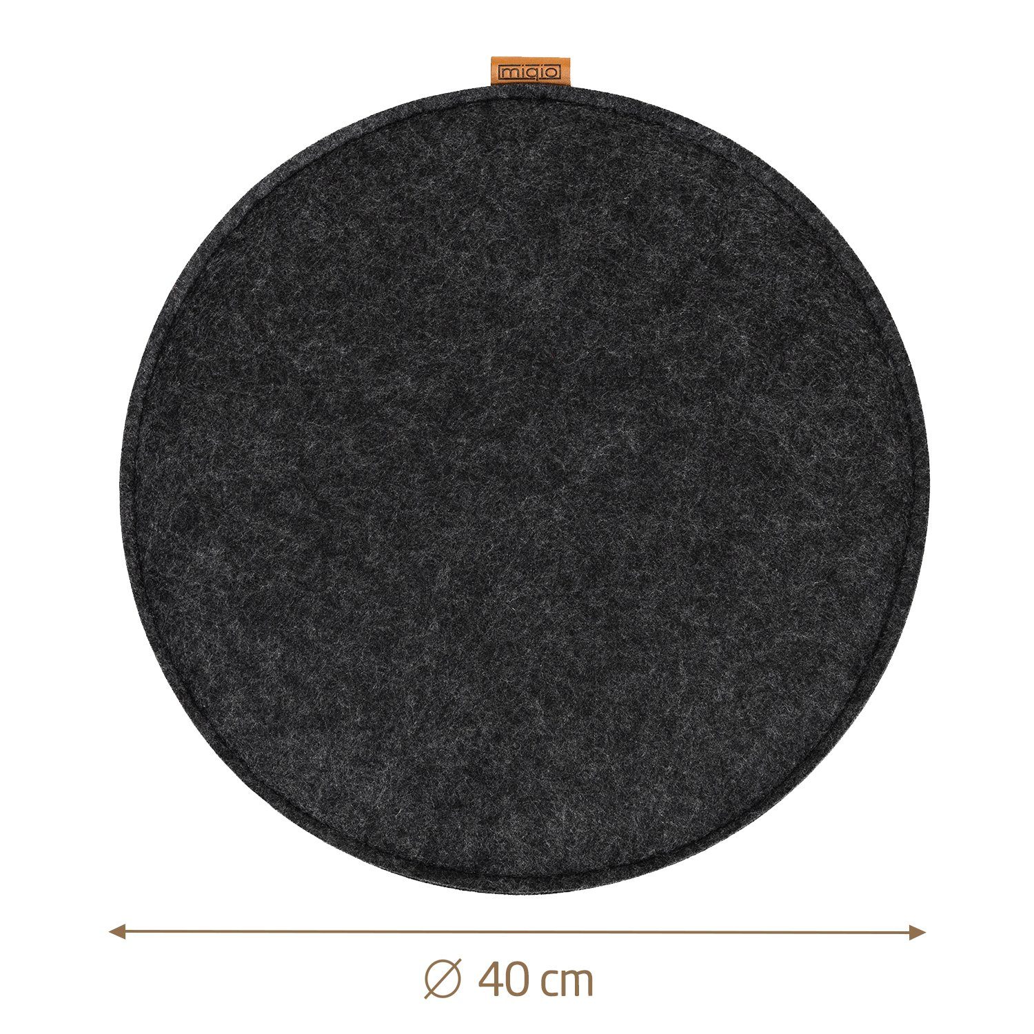 Miqio Sitzkissen 2 er Set Sitzkissen 2 Sitzauflage mit Antirutschnoppen Ø 35 cm, Nachhaltig: Aus recycelten PET Flaschen hergestellt.