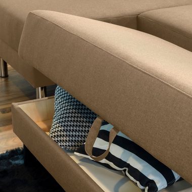 Max Winzer® Loungesofa Just Fashion Funktionssofa Flachgewebe sand, 1 Stück, Made in Germany