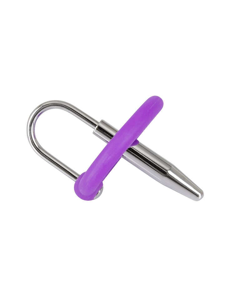 Penisplug Dilator with a silicone glans ring in lila günstig kaufen 6.5 cm