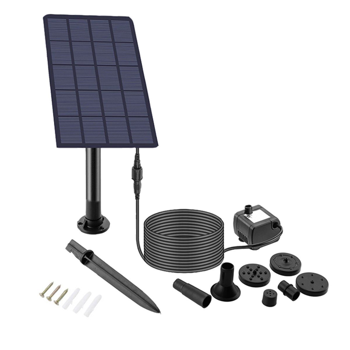 Dedom Solarpumpe Solar Teichpumpe, Garten-Wasserpumpe, kleine Teich-Brunnen, 1 Stück, Springbrunnen für den Außenbereich, Garten- und Terrassenbrunnen