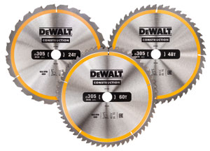 DeWalt Zubehör DT1964-QZ Kreissägeblatt 305 x 30 mm 3er-Pack DT1958-QZ + DT1959-QZ + DT1960QZ