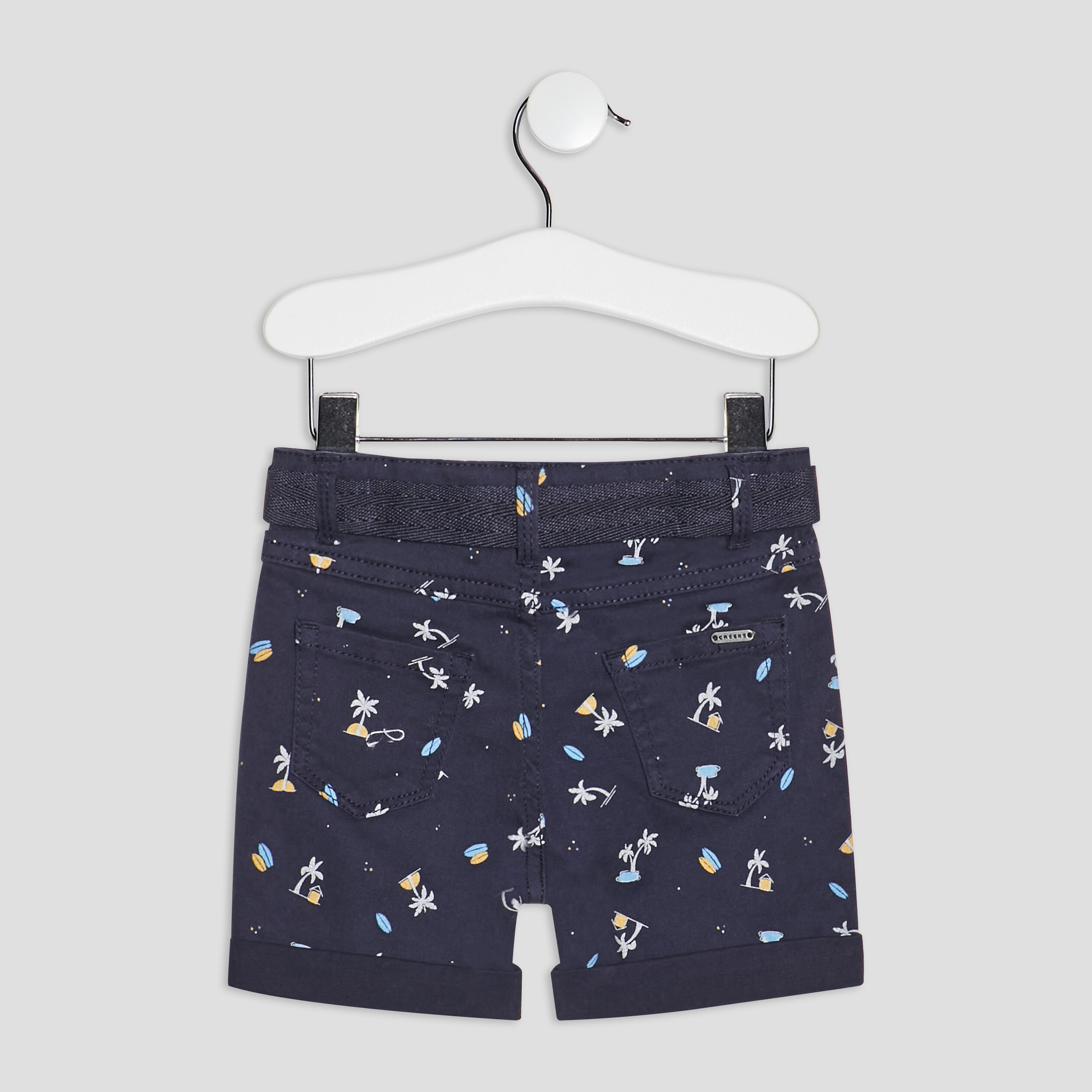Short slim ceinturé bleu marine bébé garçon | La Halle