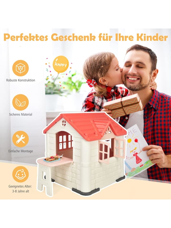 COSTWAY Spielhaus 3-8 Jahre in Rosa günstig kaufen 165 cm