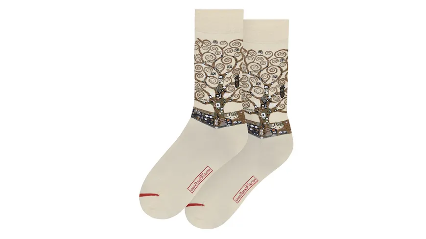 MuseARTa Unisex Socken Gustav Klimt - Der Lebensbaum BEIGE