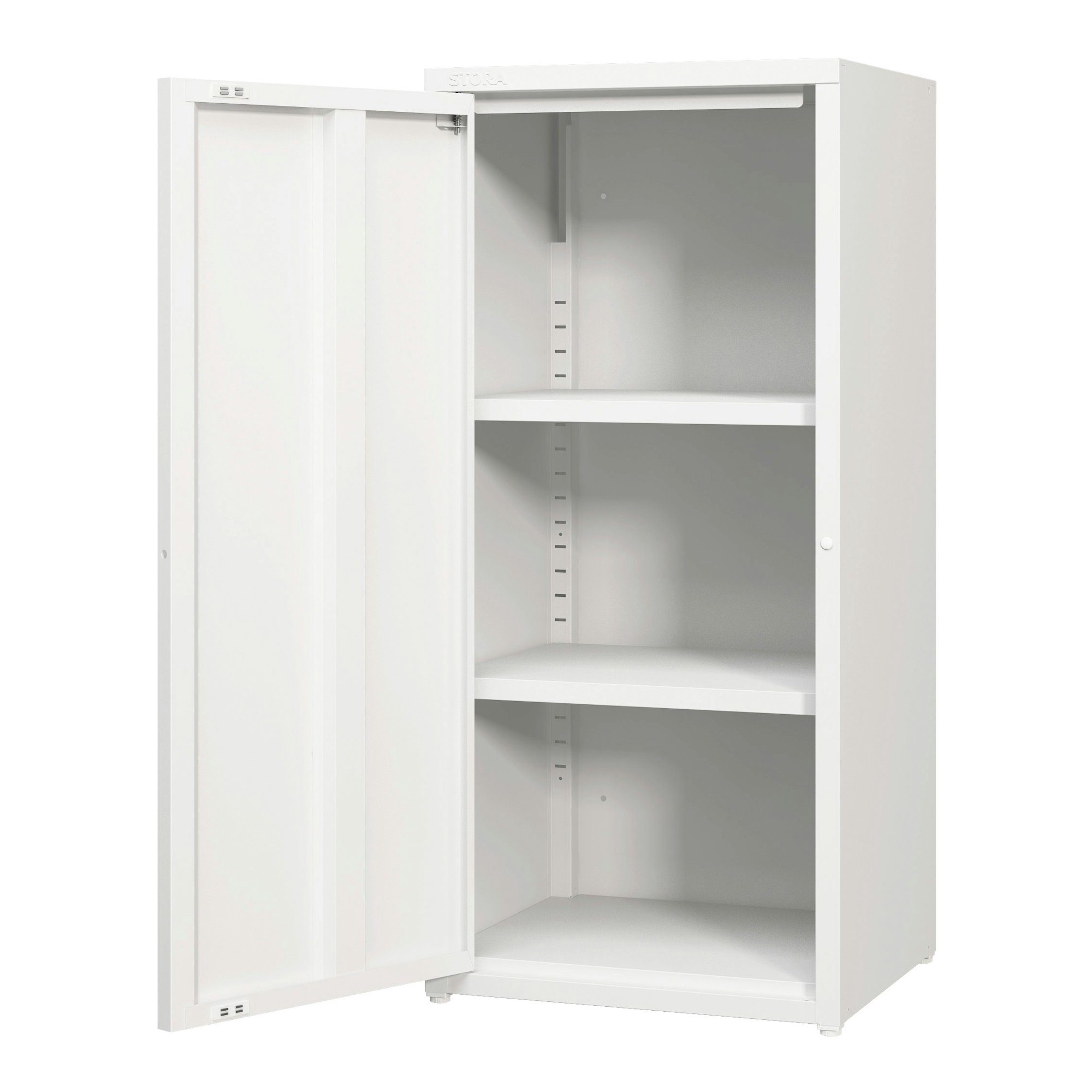 en.casa Mehrzweckschrank Burlöv mit 1 Tür und 2 Ablagen 88x40x35 cm Weiß