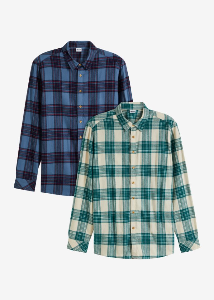 Flanell-Langarmhemd (2er Pack)