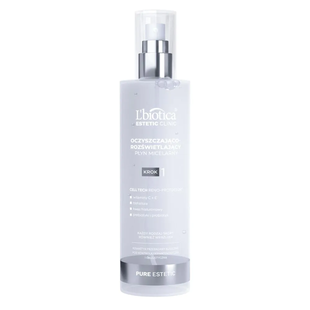 L'biotica Estetic Clinic Pure Estetic valomasis ir šviesinantis micelinis skystis