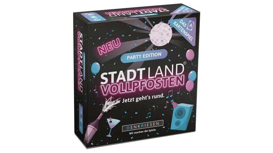 Denkriesen - STADT LAND VOLLPFOSTEN® – Das Kartenspiel – PARTY EDITION 