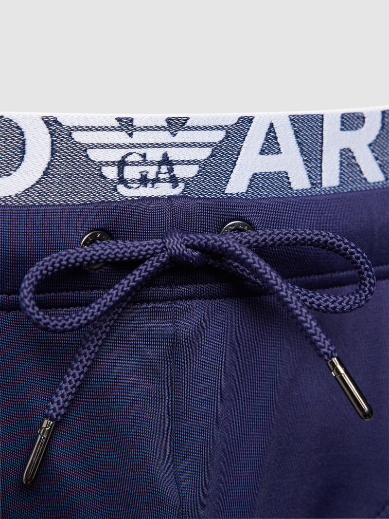 Badehose mit elastischem Logo-Bund in dunkelblau