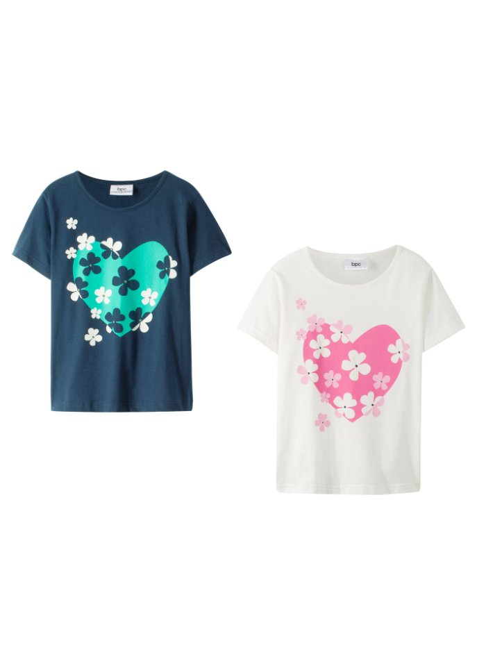 Mädchen T-Shirt (2er Pack) aus Bio-Baumwolle