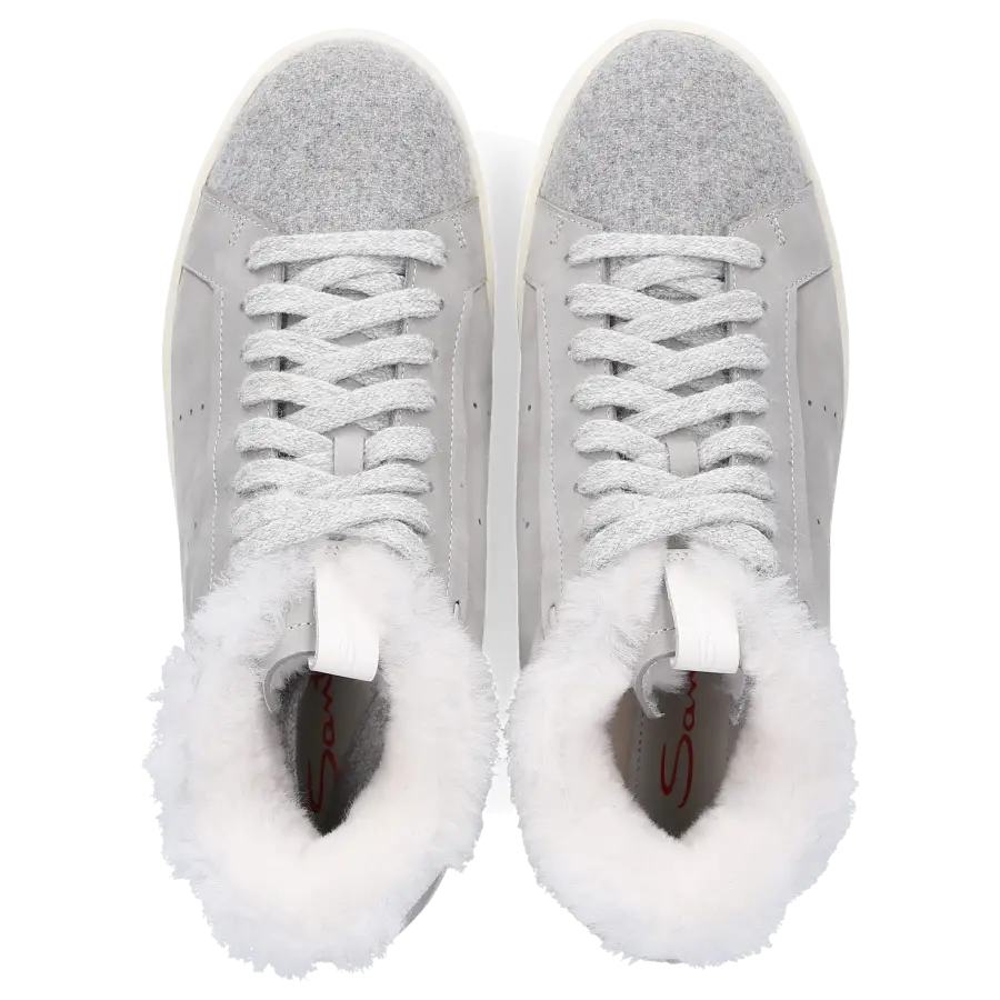 Santoni - Sneaker high 60726 Nubukleder Fellschaft grau - grau