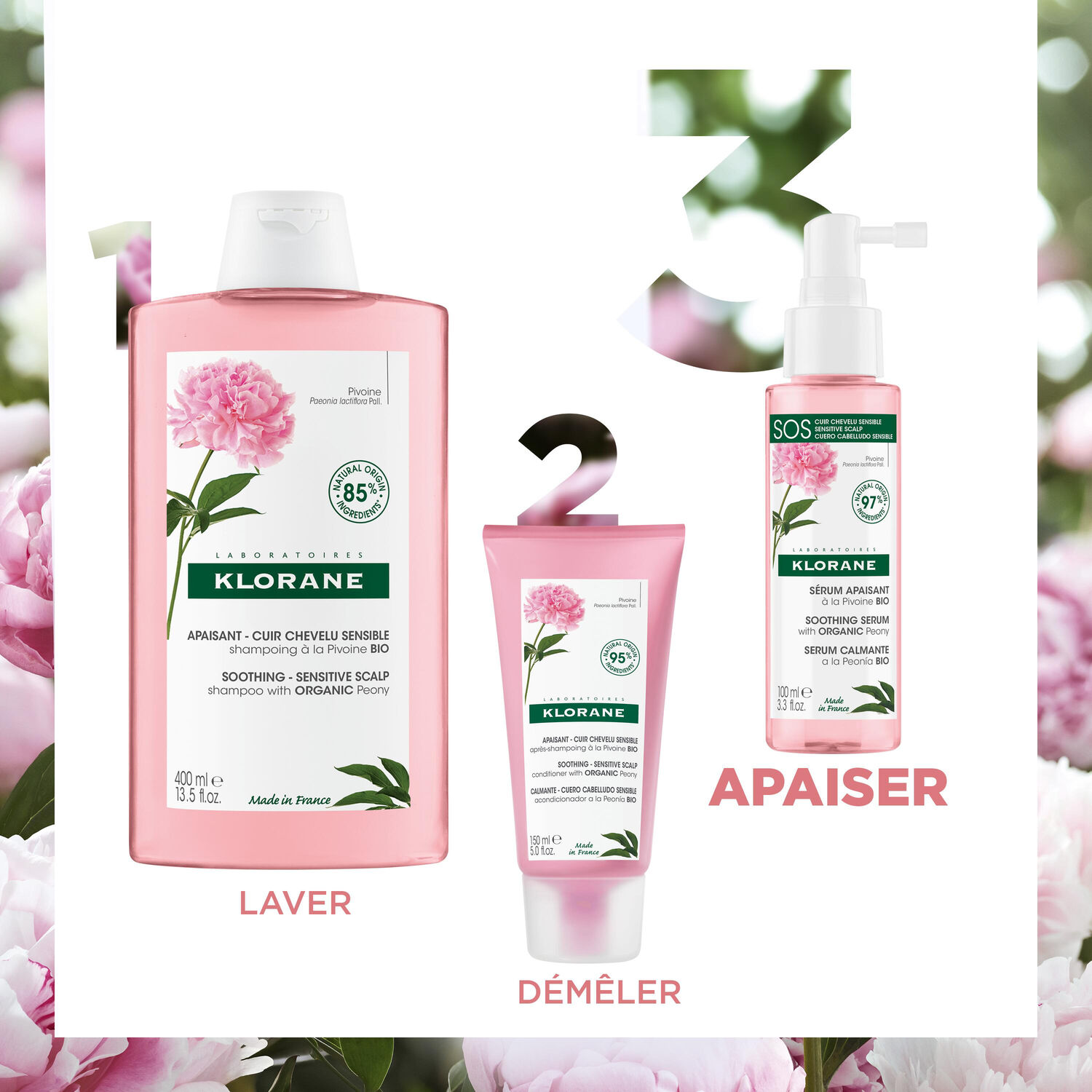 Klorane Sérum Apaisant Pivoine - Cuir chevelu irrité - 100 ml