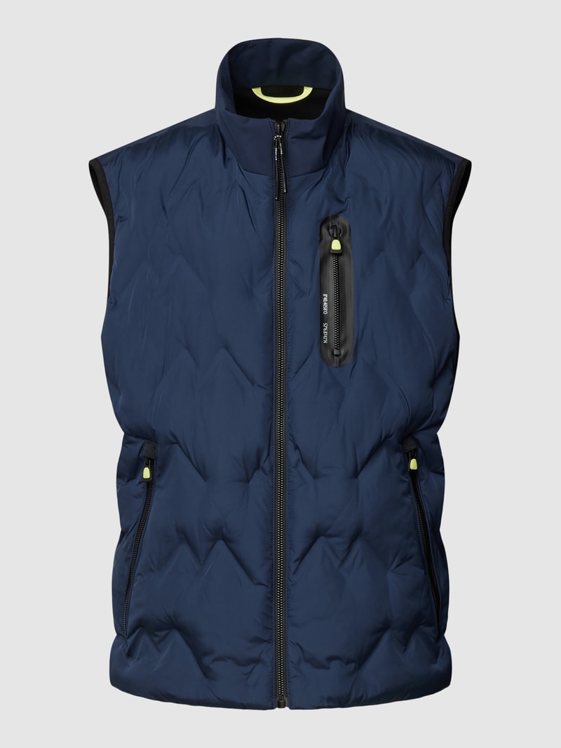 Weste mit Label-Details Modell 'Lee' in marineblau
