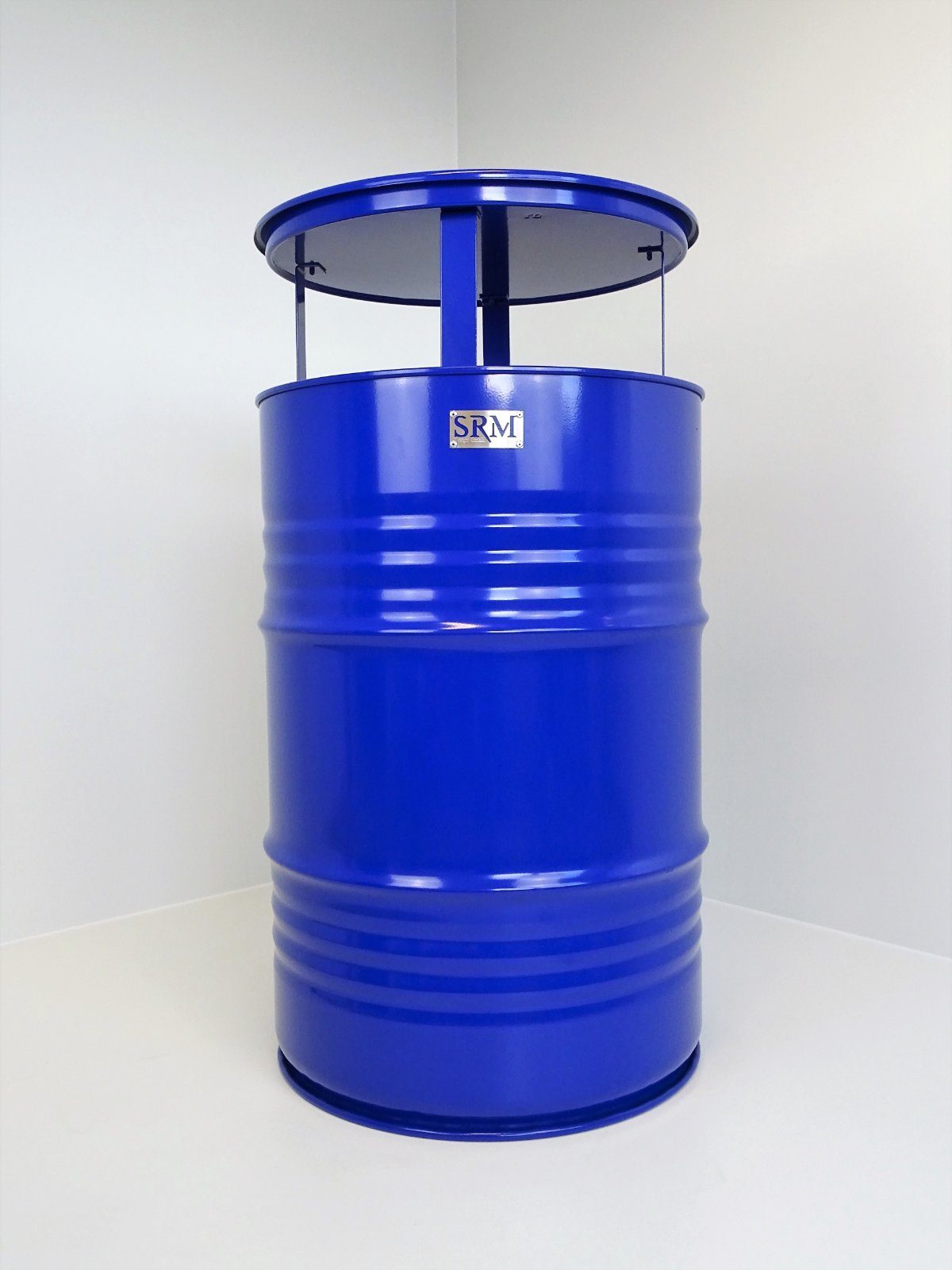 SRM Design Stehtisch Fassmöbel Stehtisch Bistrotisch Partytisch Blau Ø 57 cm Höhe 108 cm