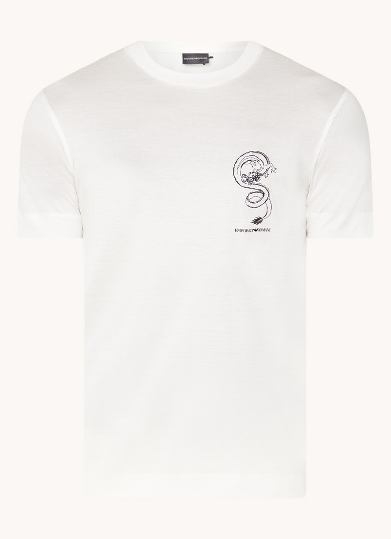 Tricou Emporio Armani din amestec de lyocell cu logo