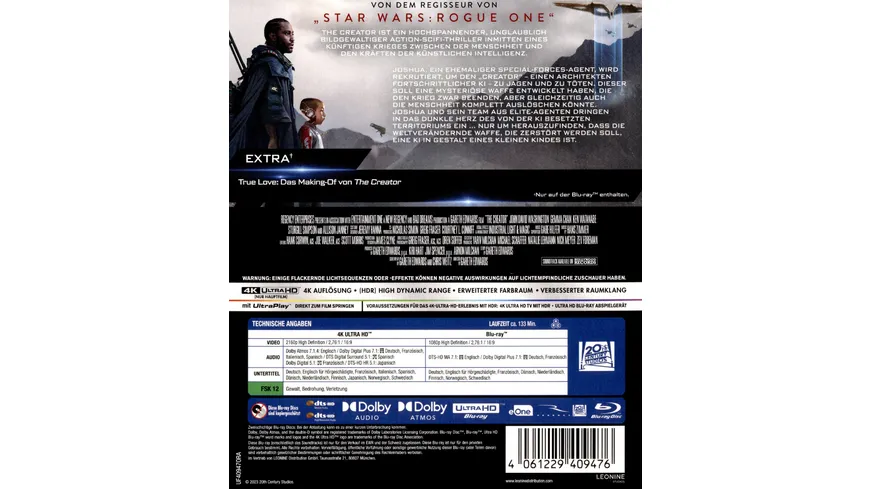 The Creator  (4K Ultra HD) (+ Blu-ray)