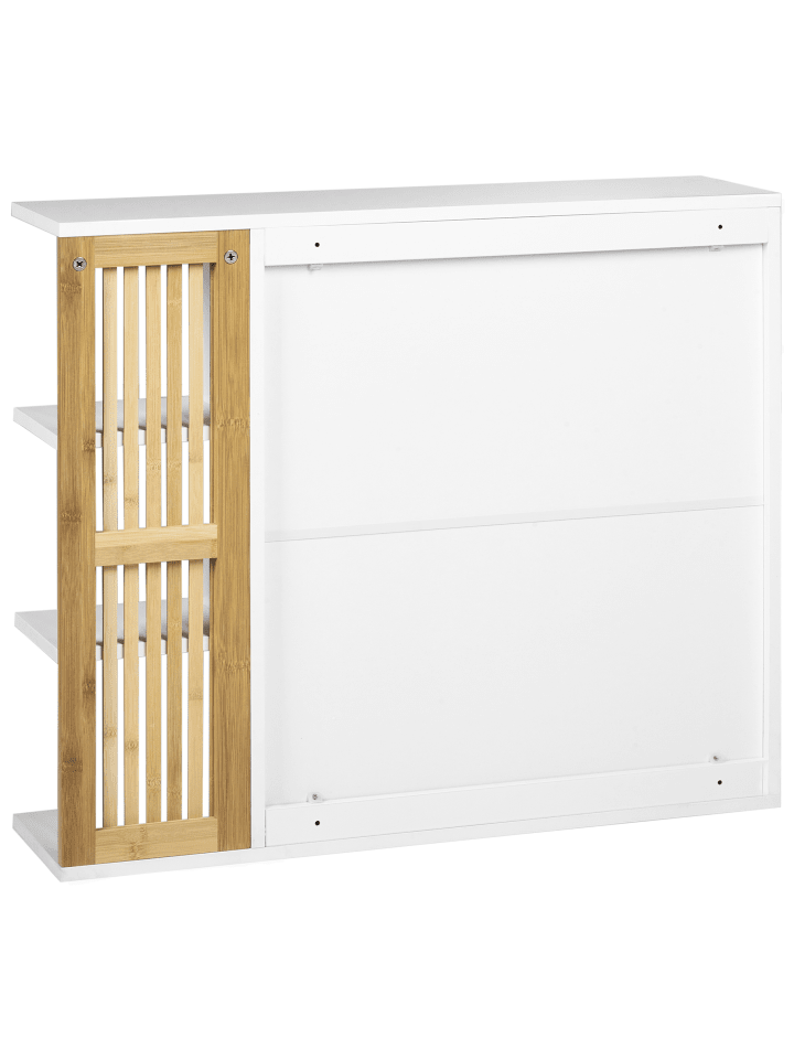 Beliani Bad-Spiegelschrank NUBES in Weiß/Heller Holzfarbton günstig kaufen onesize